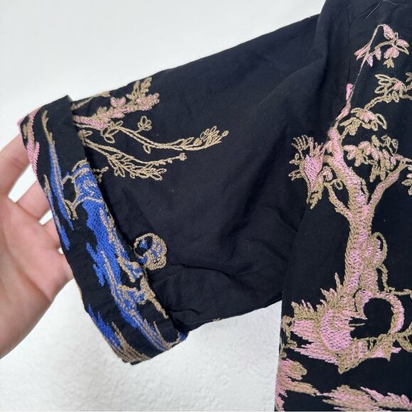 Zara Japanese Garden Graphic Button Down Shirt Size S - Picture 8 of 9